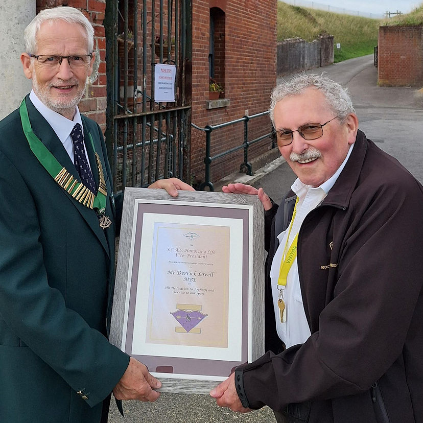 D Lovell MBE receiving Hon. Life V-P ward